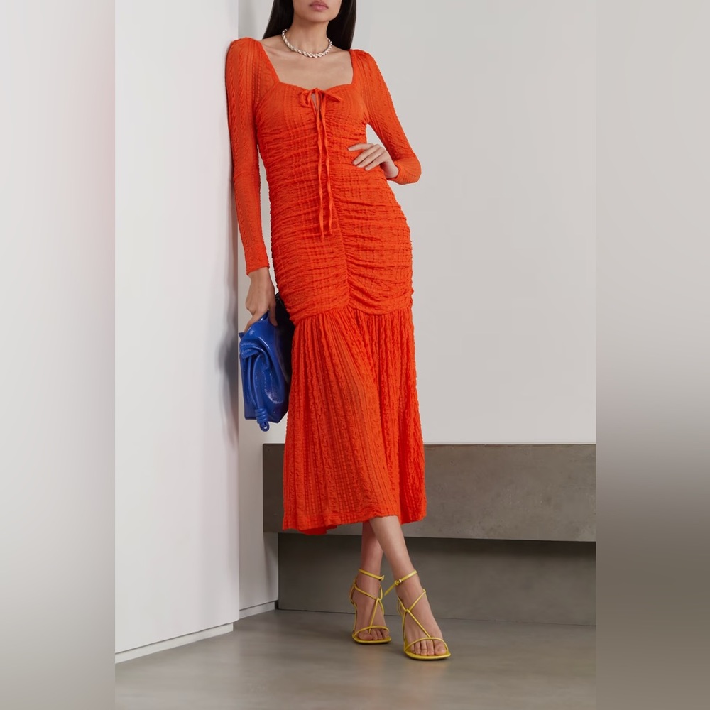 Ganni orange dress